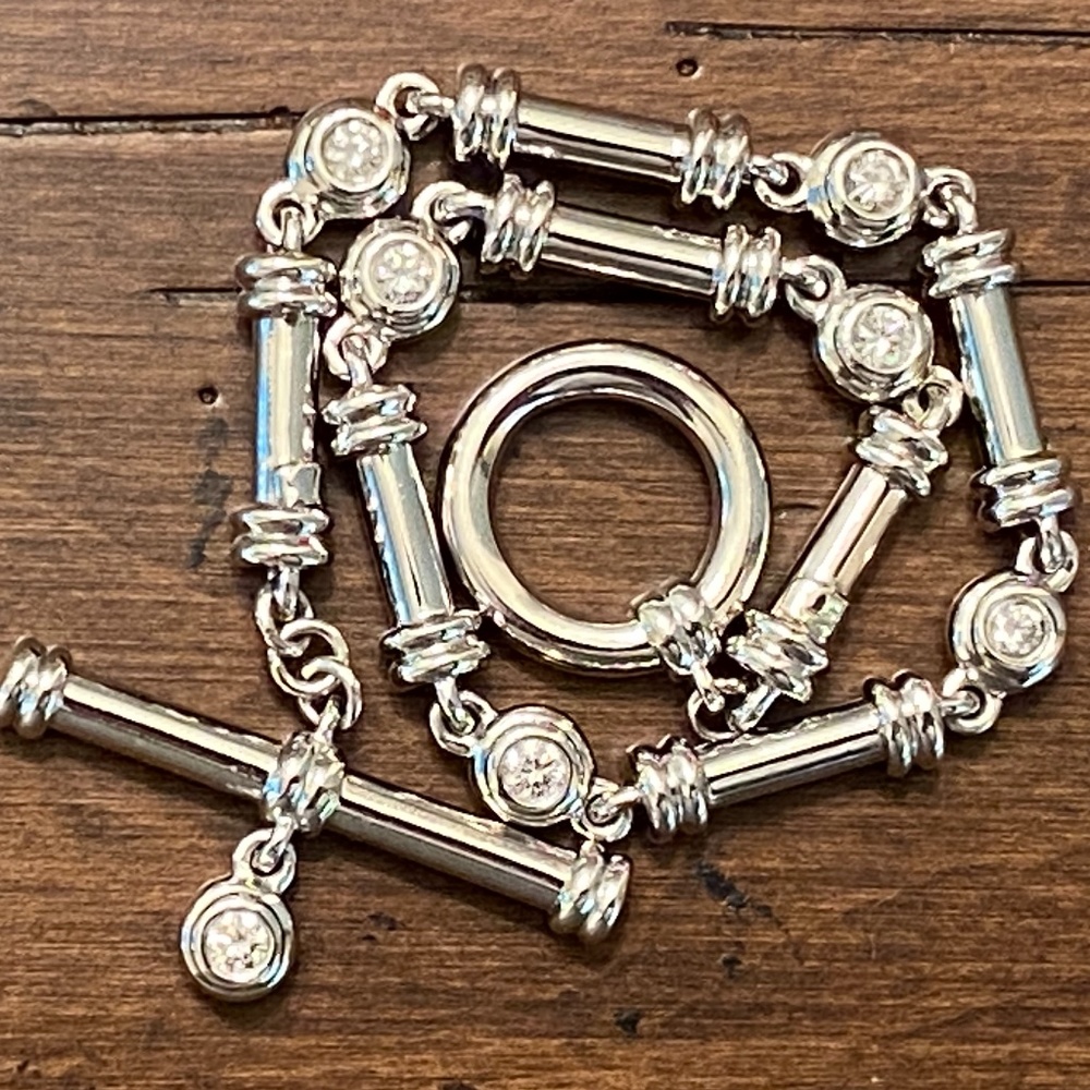 SCOTT KAY Platinum & Double Sided Diamond Bracelet